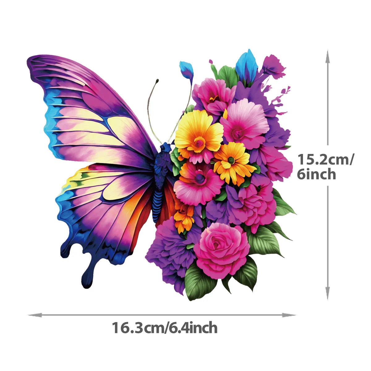 Medium Size Butterfly Sticker On Clothes For Girl Dresses Decals Patches Washable Thermal Press Hoodies Tops Vinyl Diy Patch