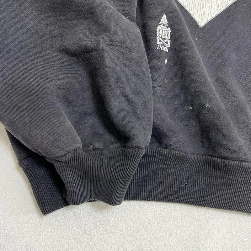 Good Quality Saint Hoodies Men Woman Hooded Pullovers Washed High Street Damaged Oversized Sweatshirts Hip Hop Autumn Winter