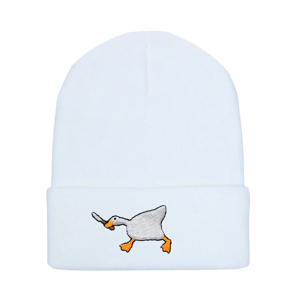 Big Goose Embroidered Knitted Hat for Winter and Winter Warmth, Men's and Women's Hoodies, Unclimbed Knitted Hat, Outdoor