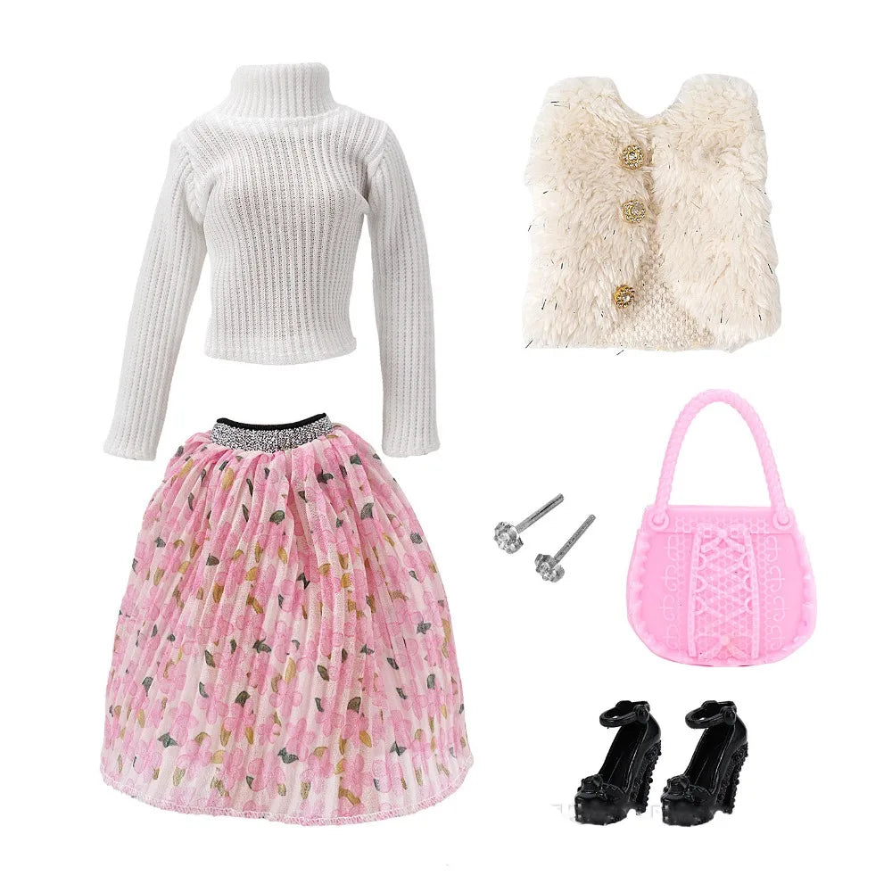 Fashion 30cm Doll Handmade Hoodies Doll Sports Sweatshirt Shorts Skirt Outfits For 1/6 DIY Doll Clothes Accessories