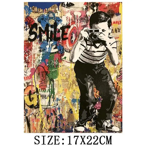 Funny Graffiti Iron On Transfer For Clothing DIY Retro Heat Sticker On T-shirt Hoodies Exquisite Pictures Patches On Clothes