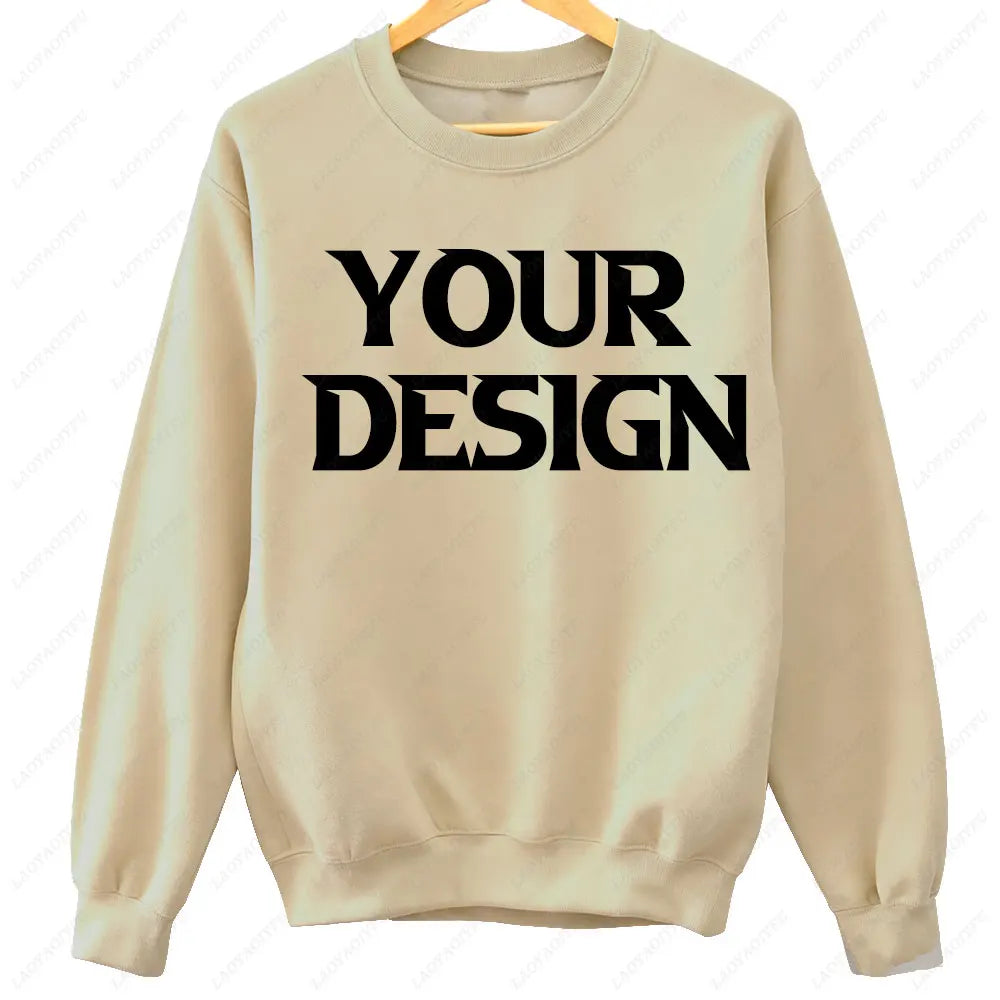 2025 DIY Custom Your Text New Autumn Winter Casual Men's Tops Solid Color Hoodies Sweatshirt Sweatshirt Men Clothing