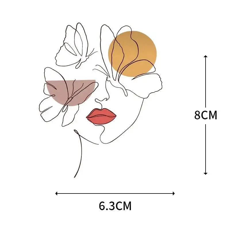 Abstract portraits and floral patterns heat transfer girls' clothing printed stickers Iron On hoodies and canvas bags DIY