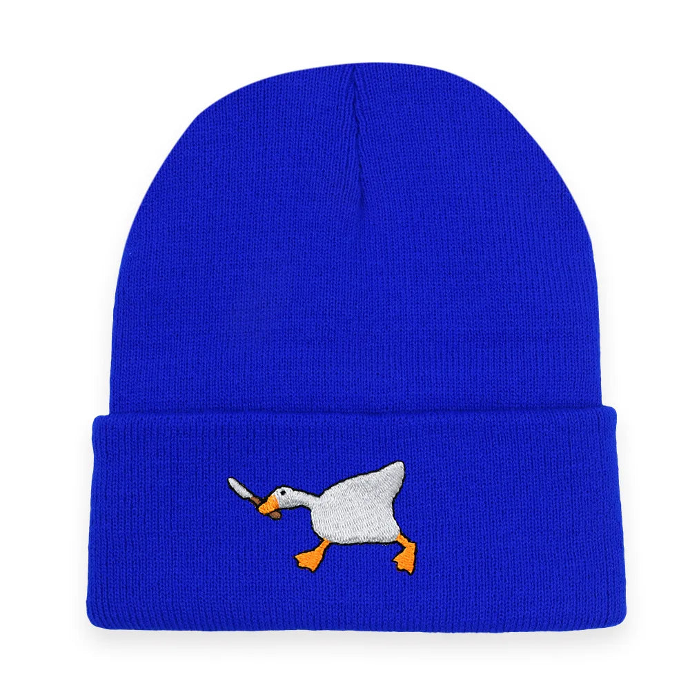 Big Goose Embroidered Knitted Hat for Winter and Winter Warmth, Men's and Women's Hoodies, Unclimbed Knitted Hat, Outdoor