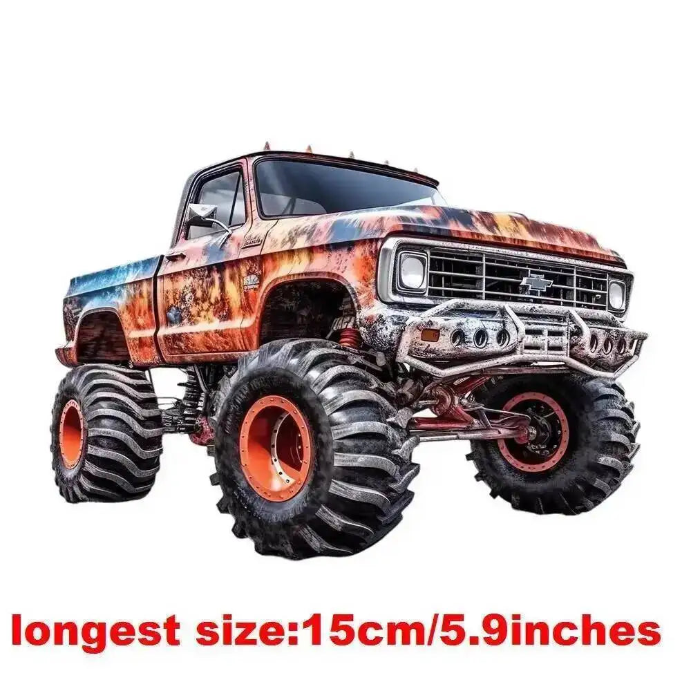 Car, Sports Car, Off-road Vehicle DTF Thermo Sticker Decals Heat Transfer On Clothes Iron On Patch For Hoodies Press Printing