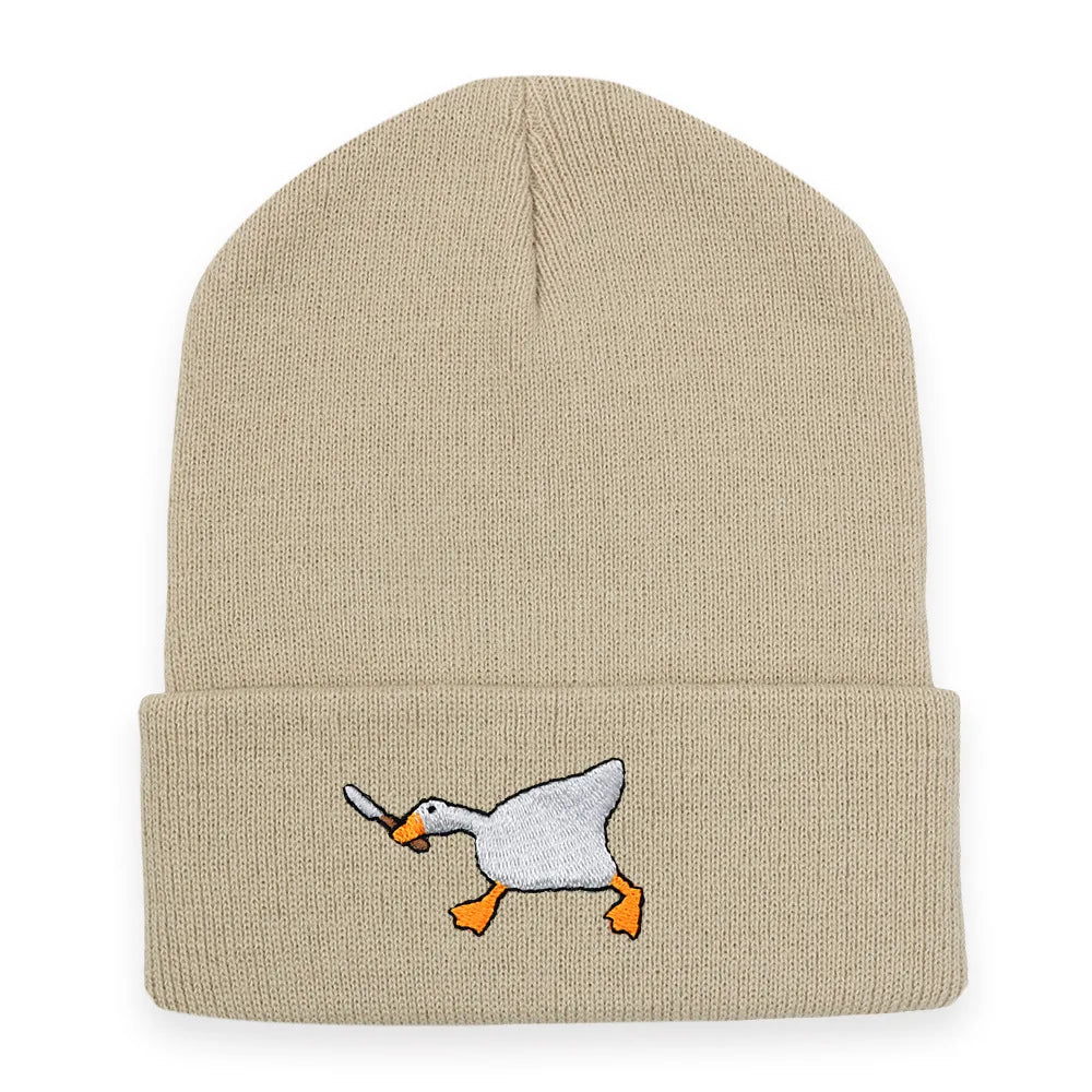 Big Goose Embroidered Knitted Hat for Winter and Winter Warmth, Men's and Women's Hoodies, Unclimbed Knitted Hat, Outdoor