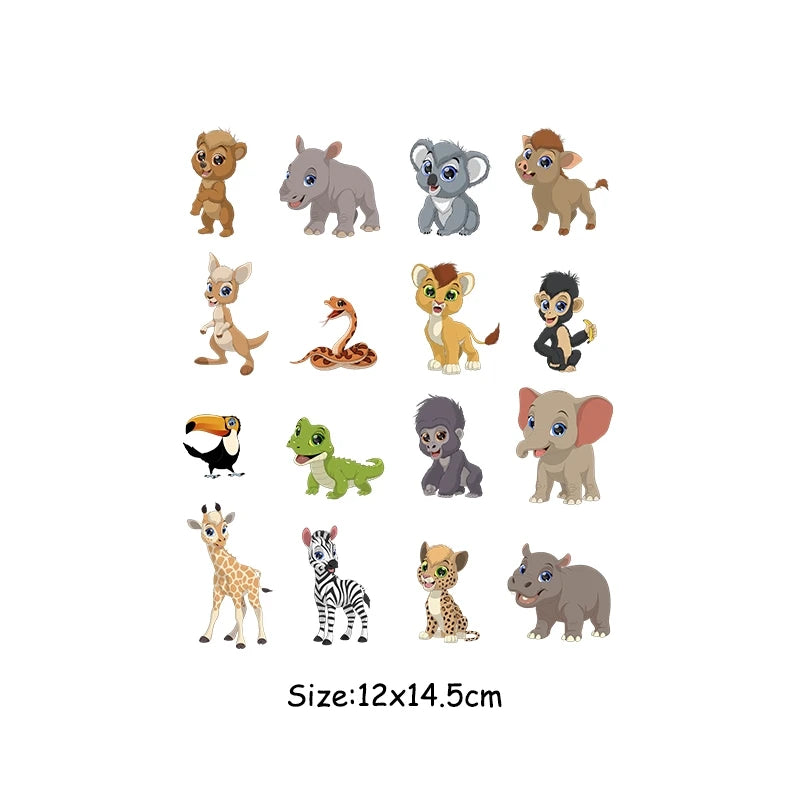 Thermal Transfer Patches T-Shirt Hoodies Patches Diy Arts Crafts Ironing Heat Transfer Patches For Clothes Animal Stickers