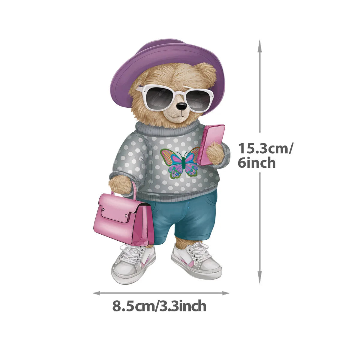 Medium Bear Iron On Patches Transfers Vinyl Thermal Press A-Level Washable Diy Hoodies Tops Patch Iron Children Clothes