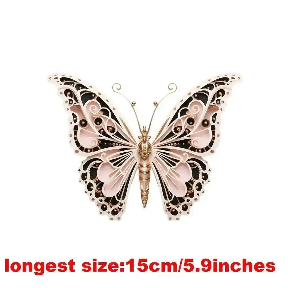 15cm Kids Cartoon Hollow Out Butterfly Dtf Transfers Ready To Press Patches For Clothing T-shirt Hoodies Heat Transfer Stickers