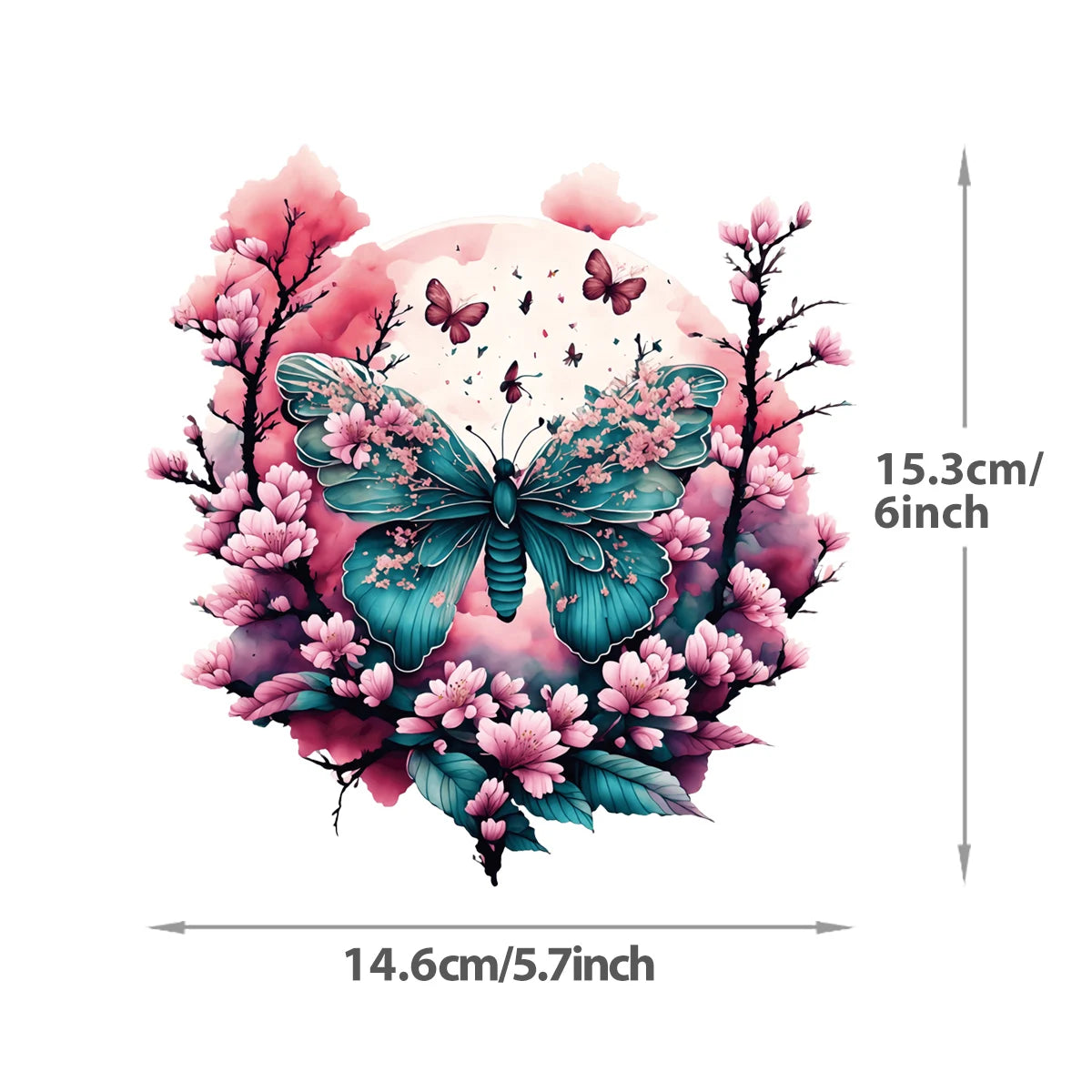 Medium Size Butterfly Sticker On Clothes For Girl Dresses Decals Patches Washable Thermal Press Hoodies Tops Vinyl Diy Patch