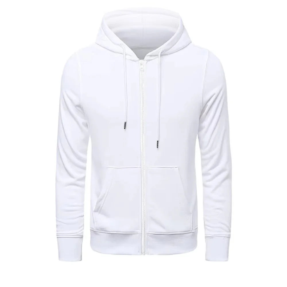 Trendy Hoodies Men Retro Harajuku Solid color High quality Jacket Streetwear Solid Zip Up Casual Loose Sweatshirt Clothes