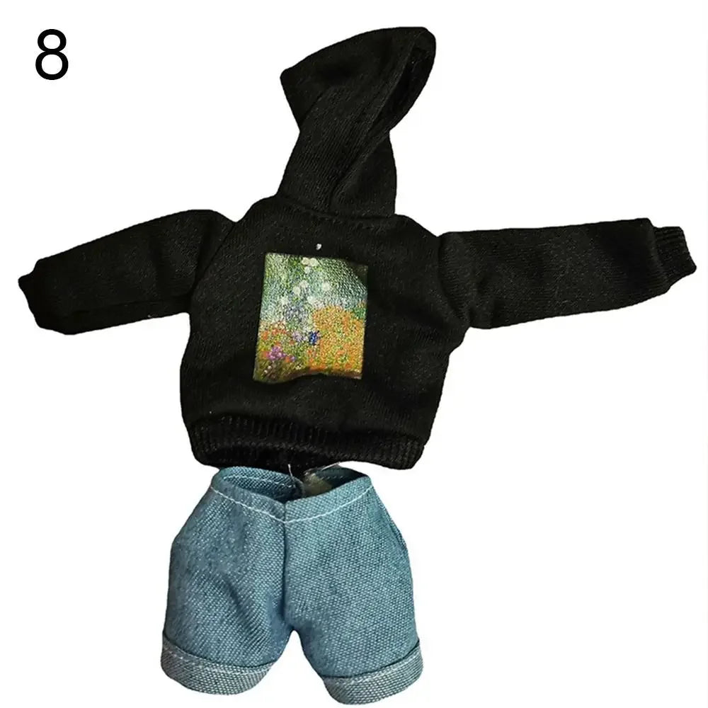 Fashion 30cm Doll Handmade Hoodies Doll Sports Sweatshirt Shorts Skirt Outfits For 1/6 DIY Doll Clothes Accessories