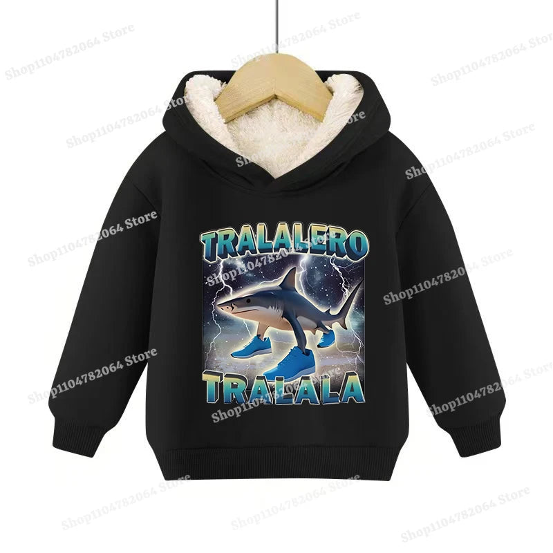 Italian Brainrot Animals Pullover Hoodies Cappuccino Assassino Lamb Fleece Kid Sweatshirt Sahur Anime Cartoons Clothes Tops Gift