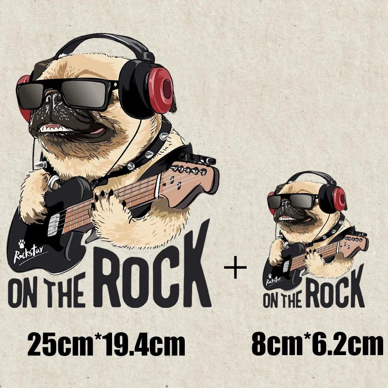 Fashion Animal on the rock DTF Thermo Sticker Decals Heat Transfer On Clothes Iron On Patch For Hoodies Press Print Man & Woman