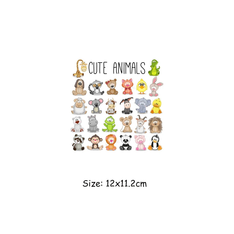 Thermal Transfer Patches T-Shirt Hoodies Patches Diy Arts Crafts Ironing Heat Transfer Patches For Clothes Animal Stickers