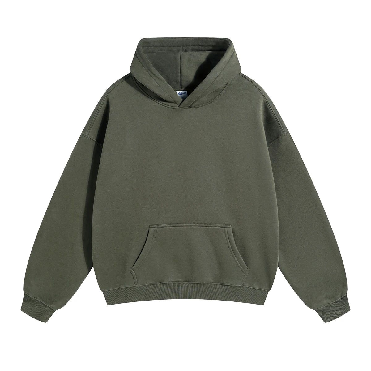 Cotton Baggy Fleece Hoodies for Men Solid Color Plush Pullovers Oversized Hooded Sweatshirt Autumn Winter Thick Clothes Unisex