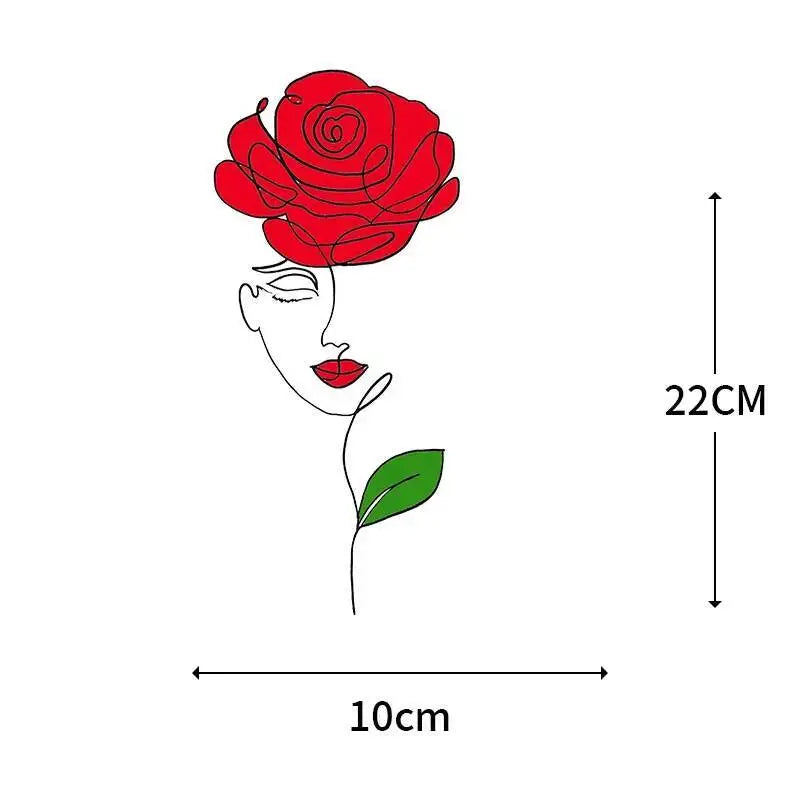 Abstract portraits and floral patterns heat transfer girls' clothing printed stickers Iron On hoodies and canvas bags DIY