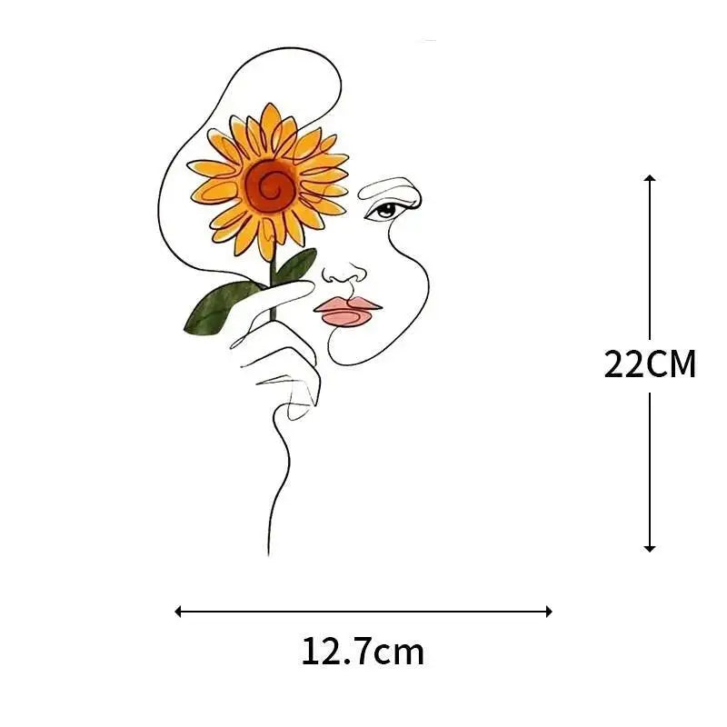 Abstract portraits and floral patterns heat transfer girls' clothing printed stickers Iron On hoodies and canvas bags DIY