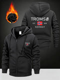 NORWAY Printed Men's Hoodies Long Sleeve Sweatshirt Zipper Design Hooded Coat for Men Clothing Sportswear Slim Fit Casual Jacket