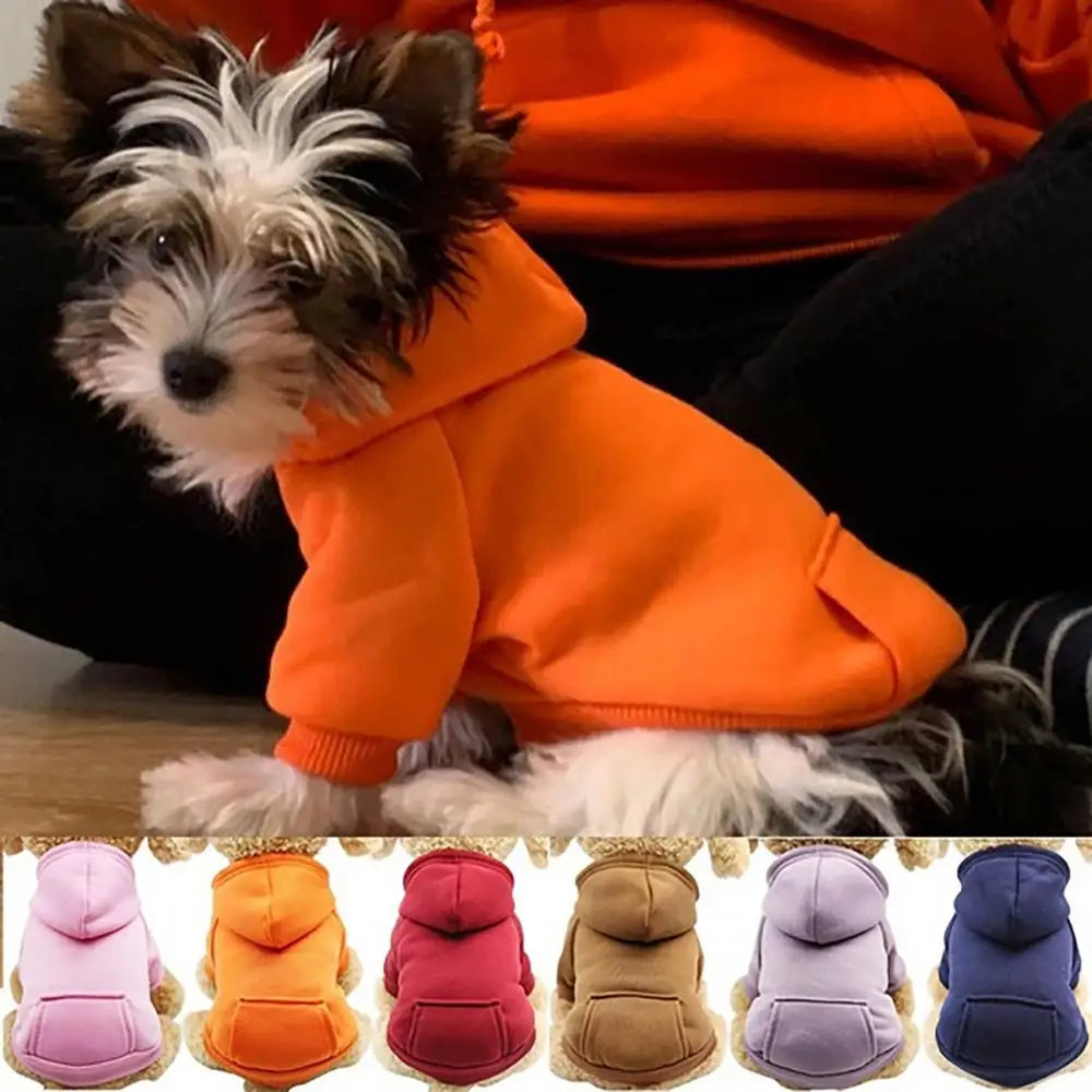 Dog Hoodies Puppy Pet Hooded Sweatshirt Autumn Winter Two-legged Pocket Cat Dog Clothes