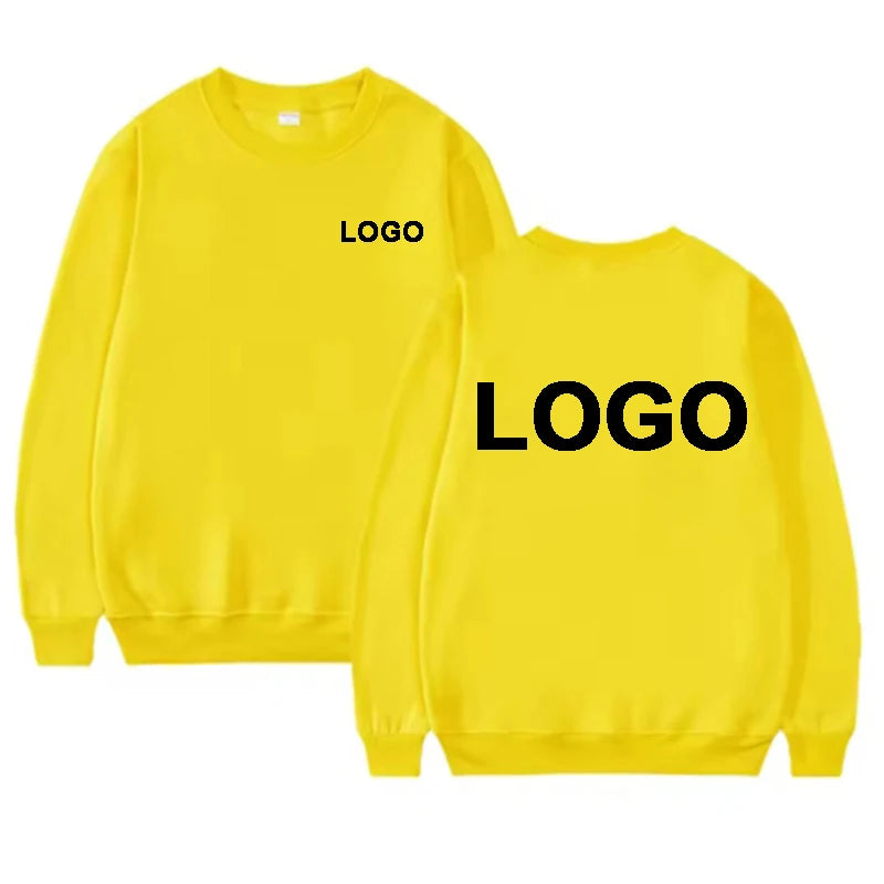 Customized printed men's and women's round neck hoodies, fashionable O-neck loose long sleeved pullovers, street sports shirts