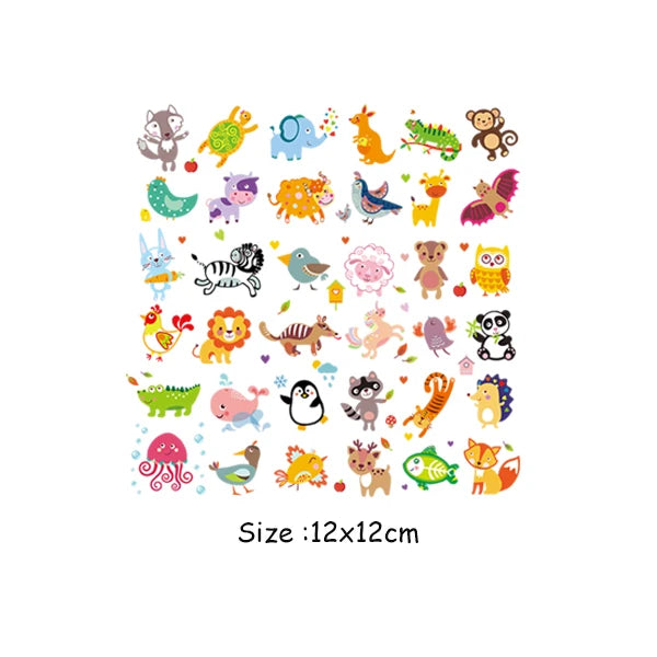 Thermal Transfer Patches T-Shirt Hoodies Patches Diy Arts Crafts Ironing Heat Transfer Patches For Clothes Animal Stickers
