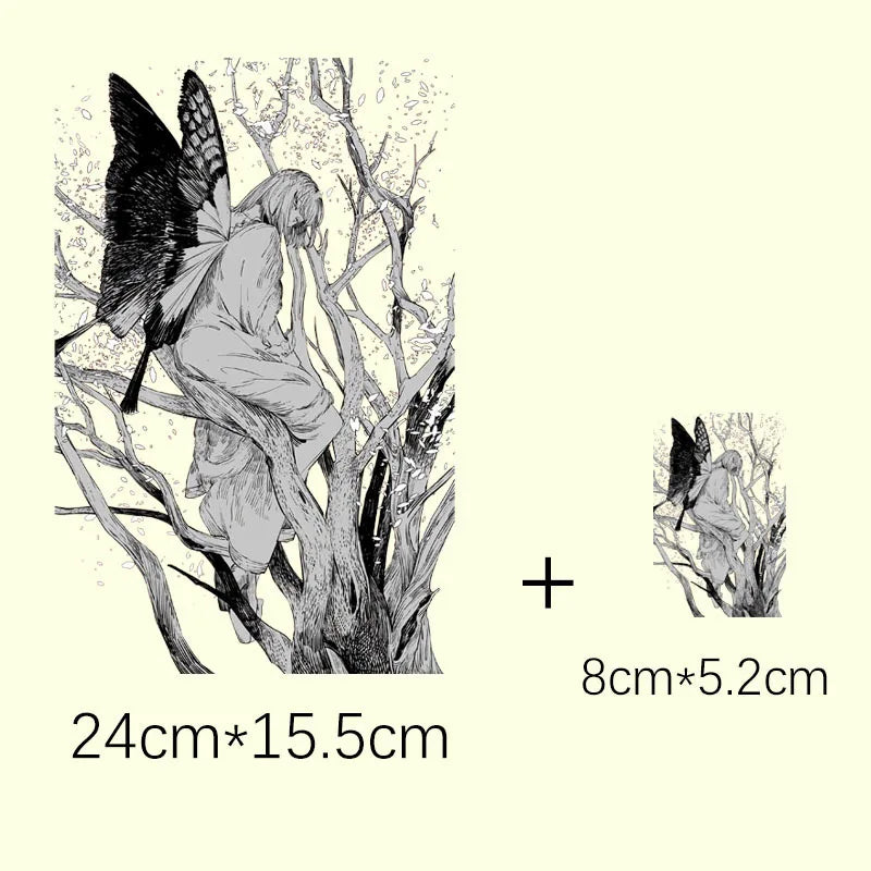 Butterfly Girl Angel sculpture Vinyl Heat Transfer Sticker applique Heat Pressed Decal Clothing T-shirt Jackets hoodies Washable