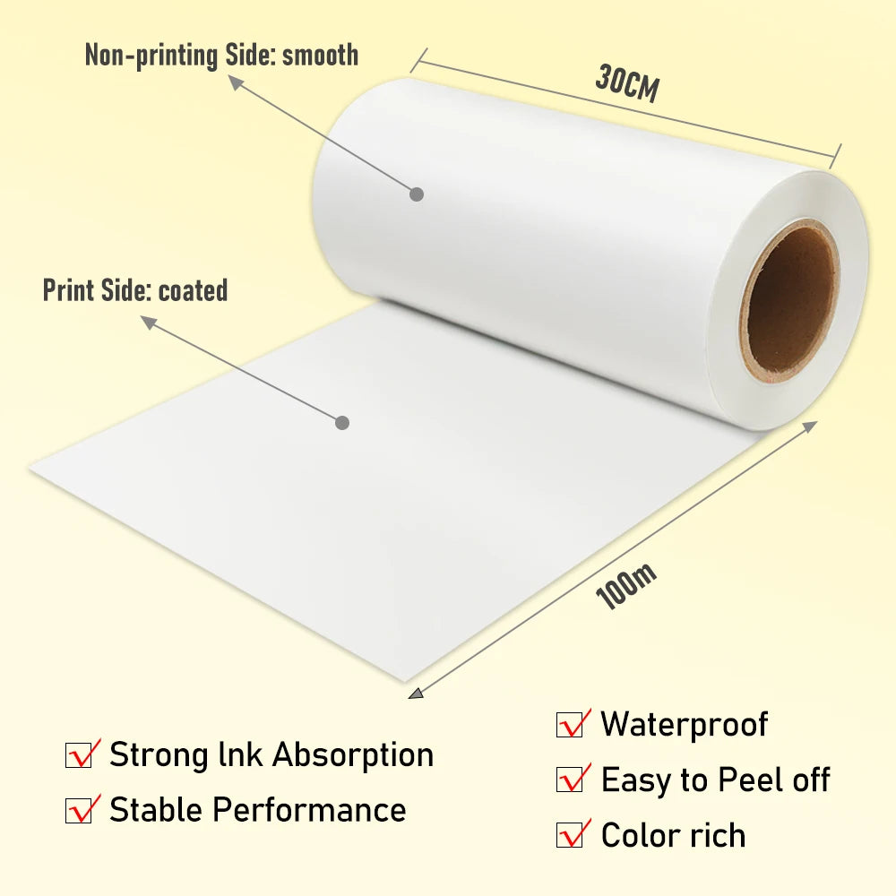 Colorsun DTF Transfer paper PET Roll Film DTF PET film DTF Film for Printing On T-shirt Hoodies Shoes PET Film Rolls