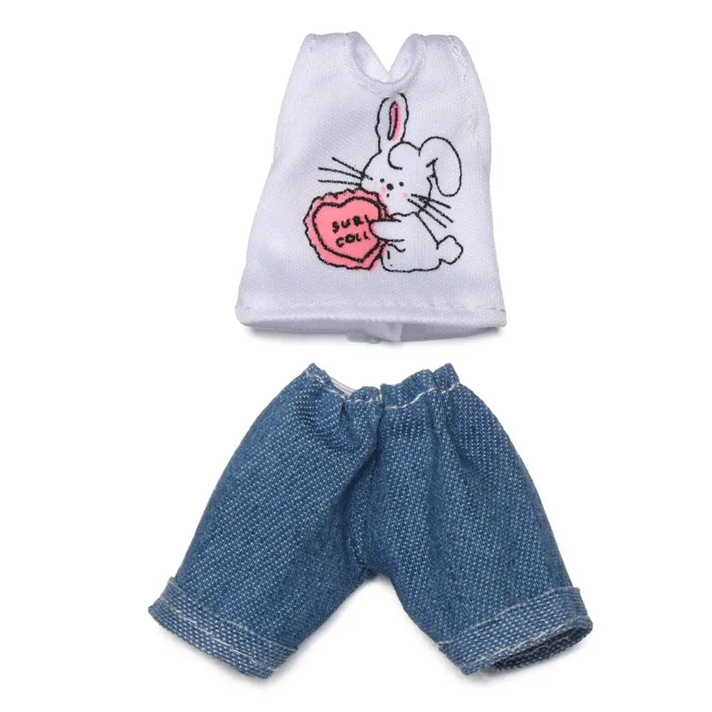 16cm Doll Clothes Cute Princess Dress For 1/8 BJD Doll Tops T-shirt Hoodies Jeans Pants Suit Lace Knitted Sweater Skirt Toy Gift
