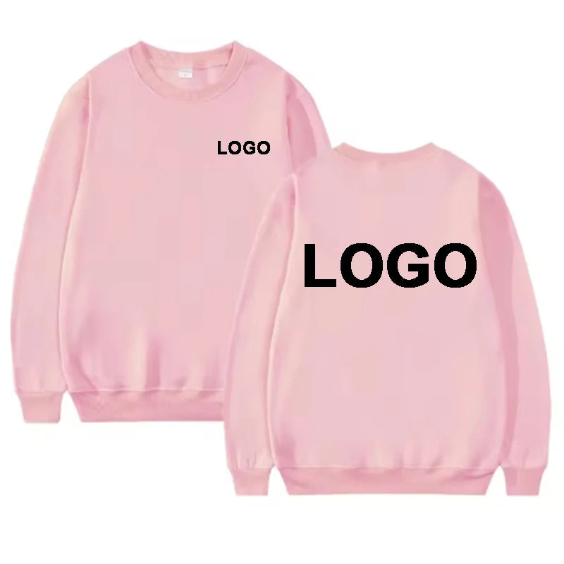 Customized printed men's and women's round neck hoodies, fashionable O-neck loose long sleeved pullovers, street sports shirts