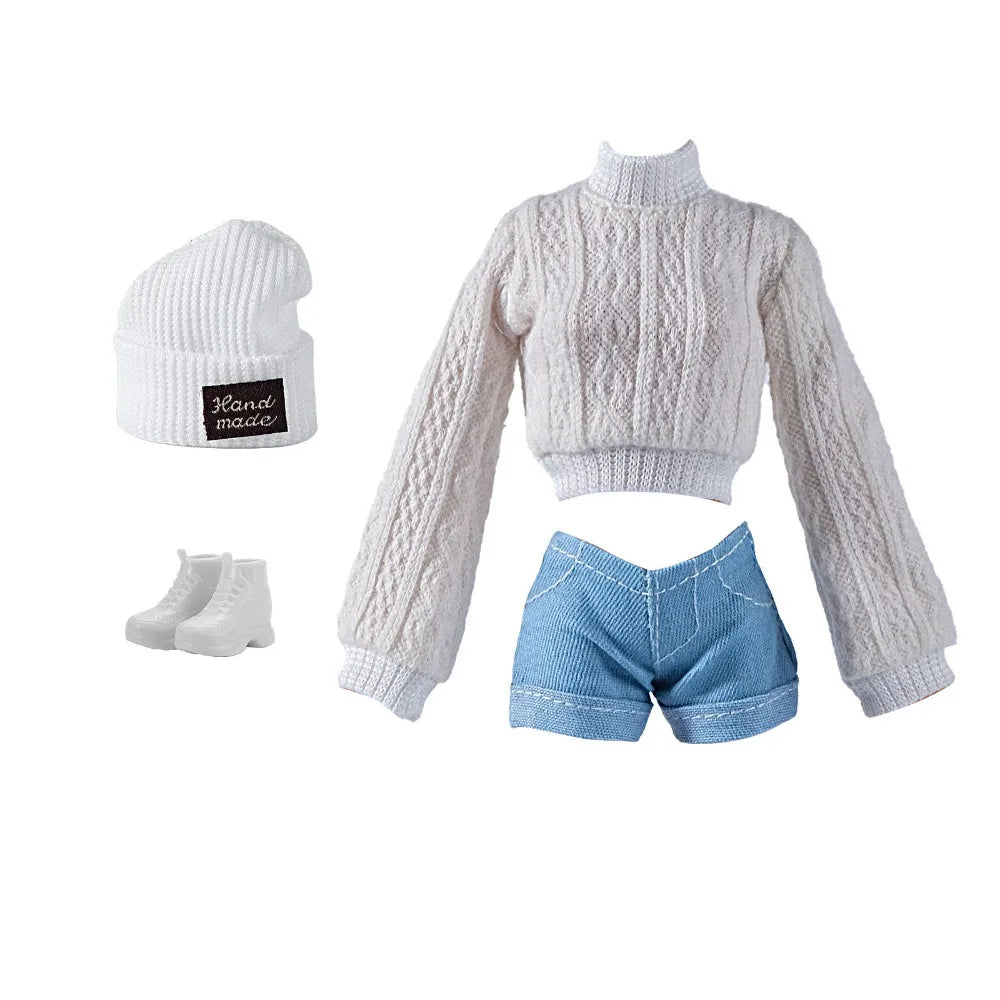 Fashion 30cm Doll Handmade Hoodies Doll Sports Sweatshirt Shorts Skirt Outfits For 1/6 DIY Doll Clothes Accessories