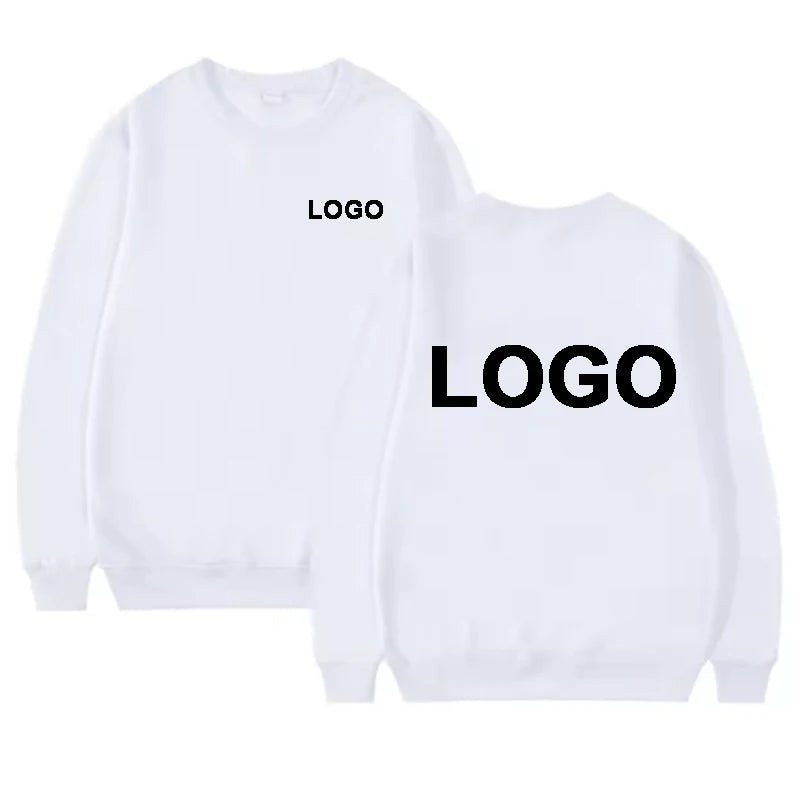 Customized printed men's and women's round neck hoodies, fashionable O-neck loose long sleeved pullovers, street sports shirts