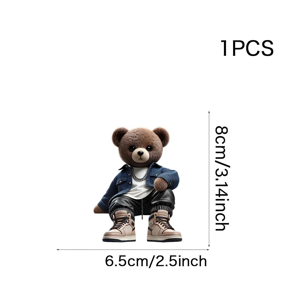 Cool Punk Bears Patches On Clothes Thermal Press Decal T-Shirt Parches Ropa Hoodies Heat Transfer DIY Clothes Stickers Iron On