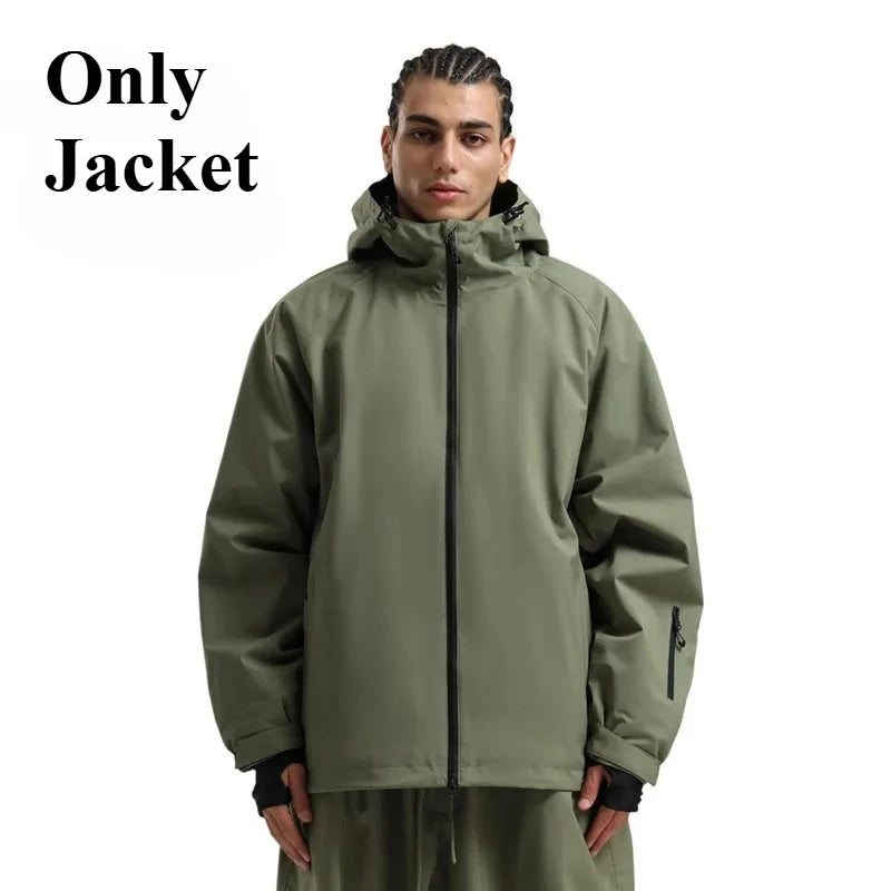 GSOU SNOW Winter Ski Jacket Men Waterproof Insulated Snow Tops Super Loose Snowboard Clothes Breathable Windproof Skiing Hoodies