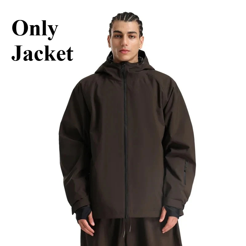 GSOU SNOW Winter Ski Jacket Men Waterproof Insulated Snow Tops Super Loose Snowboard Clothes Breathable Windproof Skiing Hoodies