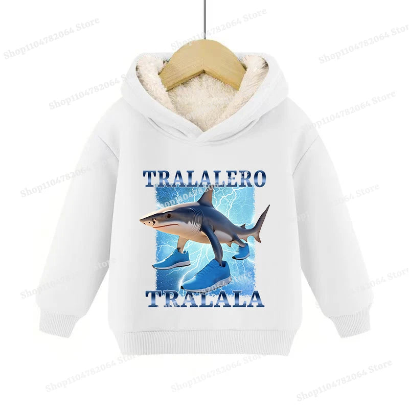 Italian Brainrot Animals Pullover Hoodies Cappuccino Assassino Lamb Fleece Kid Sweatshirt Sahur Anime Cartoons Clothes Tops Gift