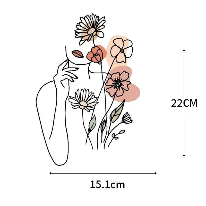 Abstract portraits and floral patterns heat transfer girls' clothing printed stickers Iron On hoodies and canvas bags DIY