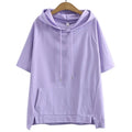 2025 Oversize 4XL Loose Sweatshirts Women Cotton Hoodies Summer Short-sleeves Thin Tees Female Casual Pullover Tops Outerwear