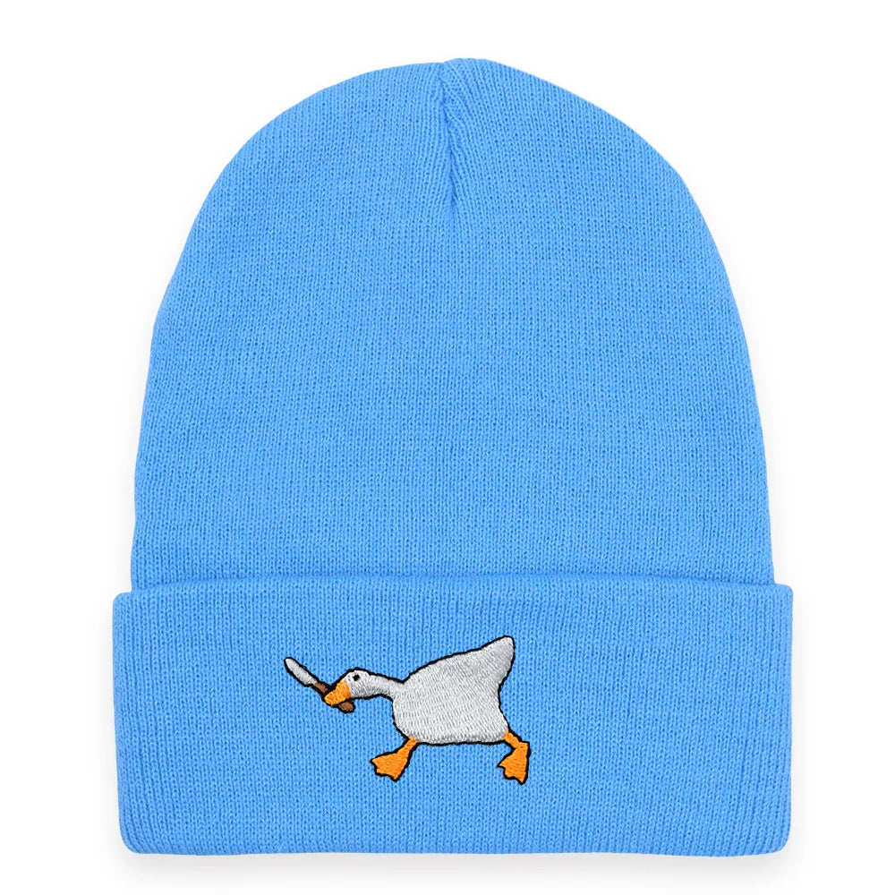 Big Goose Embroidered Knitted Hat for Winter and Winter Warmth, Men's and Women's Hoodies, Unclimbed Knitted Hat, Outdoor