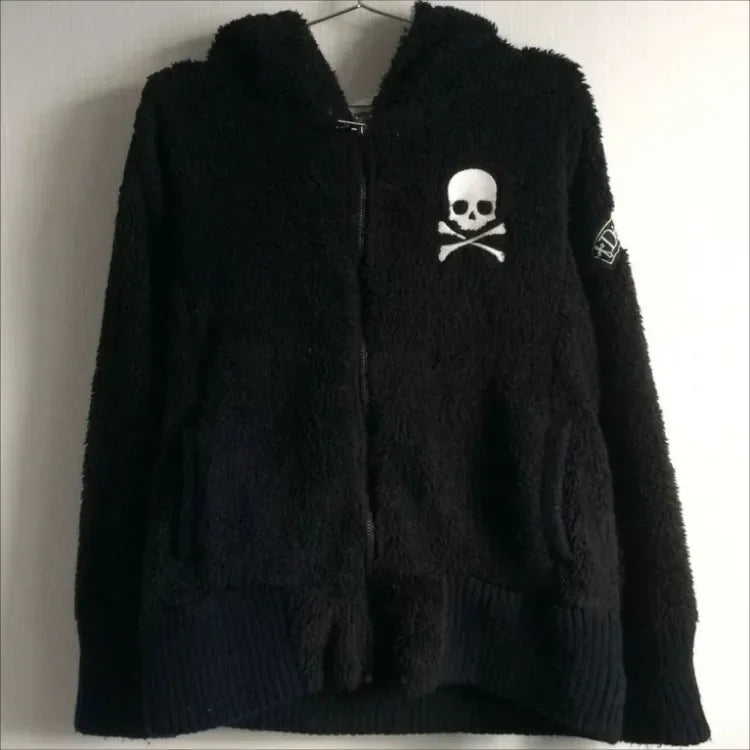 Grunge Zipper Sweatshirts Vintage Gothic Coats Harajuku Streetwear Y2k Jackets with Hooded Women Subculture Hoodies Cross Skull