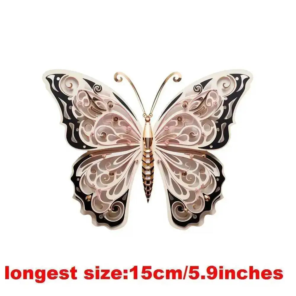 15cm Kids Cartoon Hollow Out Butterfly Dtf Transfers Ready To Press Patches For Clothing T-shirt Hoodies Heat Transfer Stickers