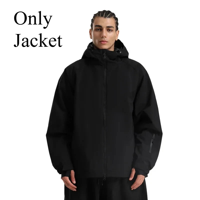 GSOU SNOW Winter Ski Jacket Men Waterproof Insulated Snow Tops Super Loose Snowboard Clothes Breathable Windproof Skiing Hoodies