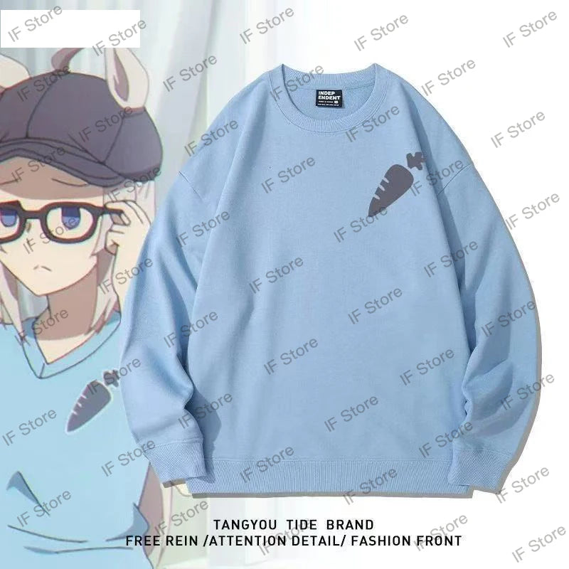 Japan anime Uma Musume Pretty Derby Oguri Cap Carrot cartoon O-Neck sweatshirts y2k Man Women Harajuku Casual Boys girls hoodies