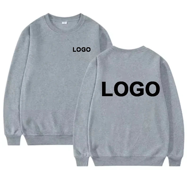 Customized printed men's and women's round neck hoodies, fashionable O-neck loose long sleeved pullovers, street sports shirts
