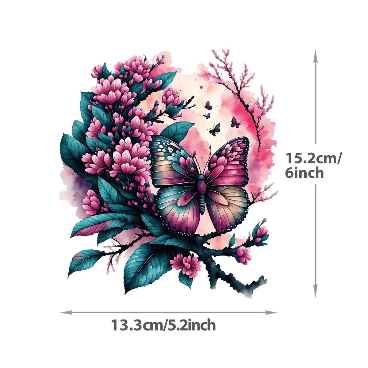 Medium Size Butterfly Sticker On Clothes For Girl Dresses Decals Patches Washable Thermal Press Hoodies Tops Vinyl Diy Patch