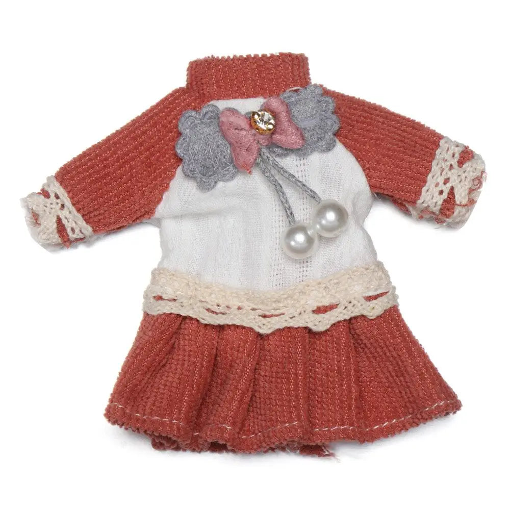 16cm Doll Clothes Cute Princess Dress For 1/8 BJD Doll Tops T-shirt Hoodies Jeans Pants Suit Lace Knitted Sweater Skirt Toy Gift
