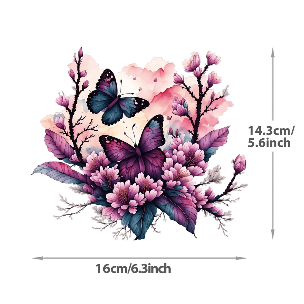 Medium Size Butterfly Sticker On Clothes For Girl Dresses Decals Patches Washable Thermal Press Hoodies Tops Vinyl Diy Patch