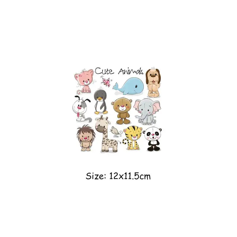 Thermal Transfer Patches T-Shirt Hoodies Patches Diy Arts Crafts Ironing Heat Transfer Patches For Clothes Animal Stickers