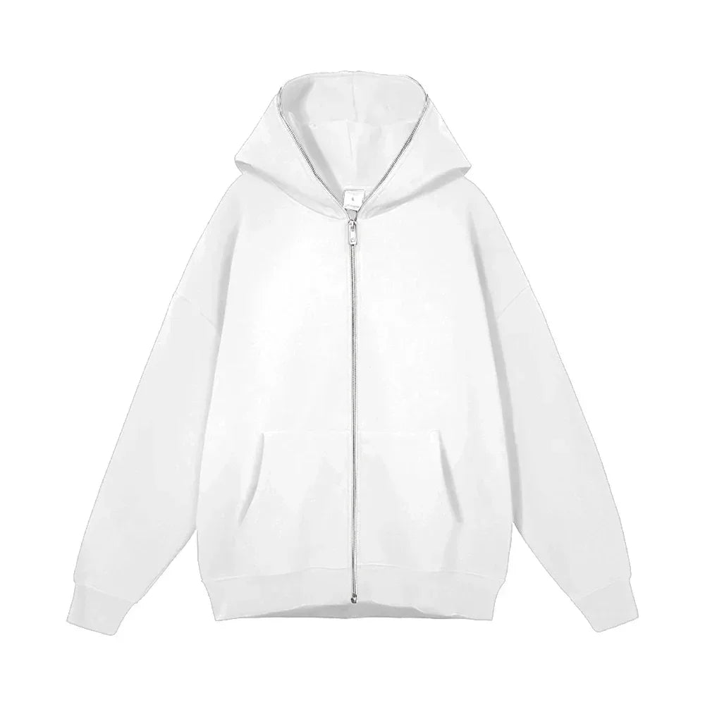 Men's and women's full zip hooded jackets, zip hoodies, casual cardigans, streetwear hip-hop PVD, Y2K clothing, spring fashion