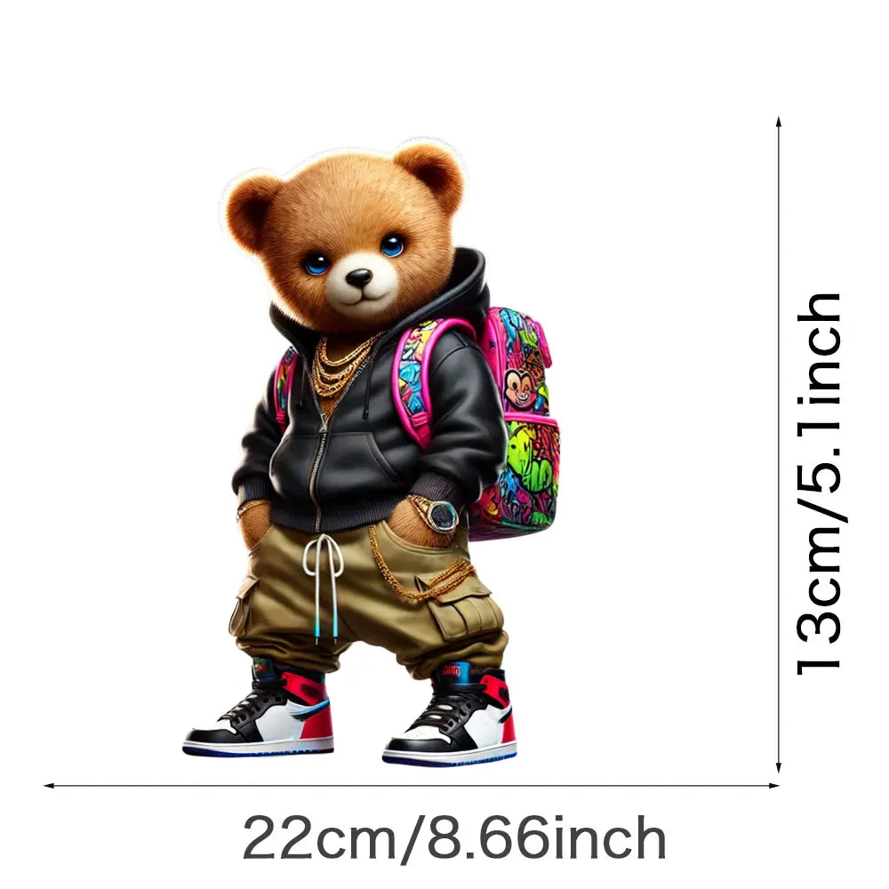 Cool Punk Bears Patches On Clothes Thermal Press Decal T-Shirt Parches Ropa Hoodies Heat Transfer DIY Clothes Stickers Iron On
